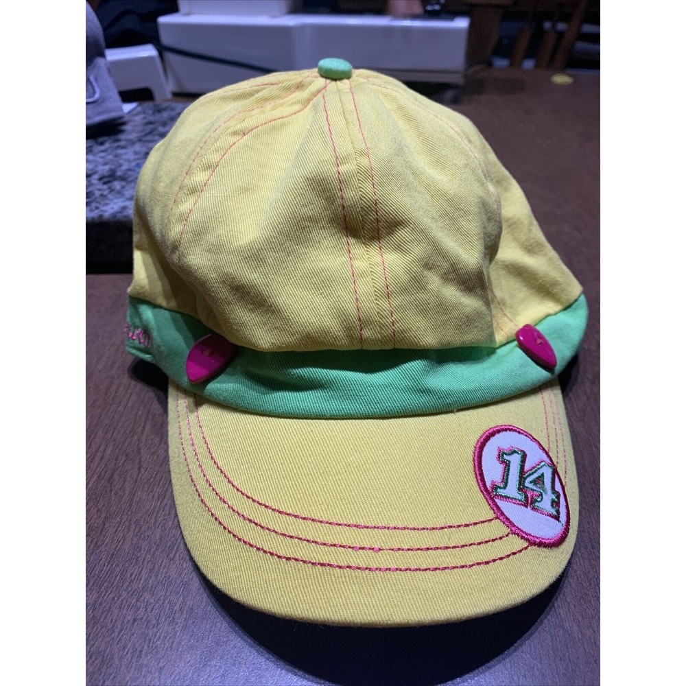 NOS Tony Stewart #14 Girls Youth Hat Yellow/ Pink/ Green